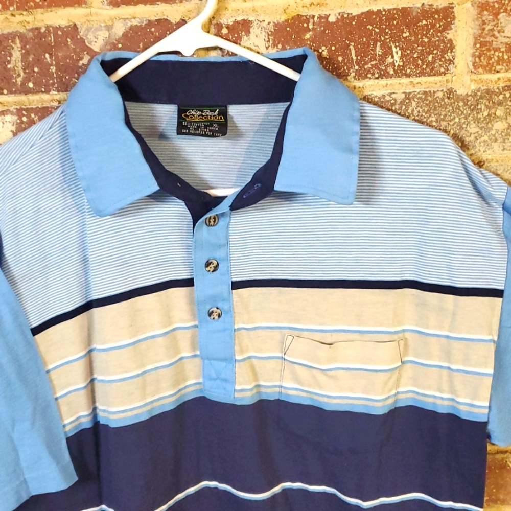 VINTAGE Chip Beck men's golf polo blue XL